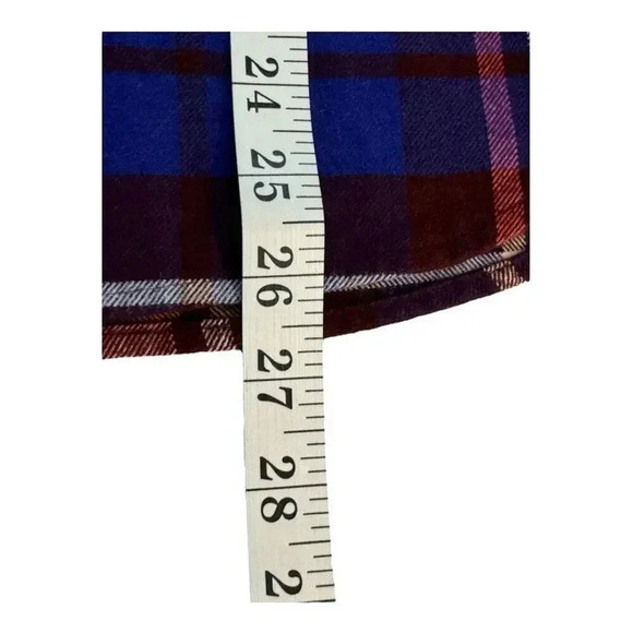 J. Crew Women's XS Blue Plaid Flannel Button-Up Shirt Long Sleeve Collared - Picture 6 of 7